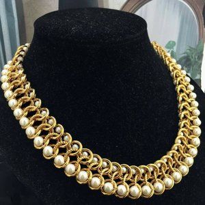 VTG Napier Faux Pearl Necklace Choker